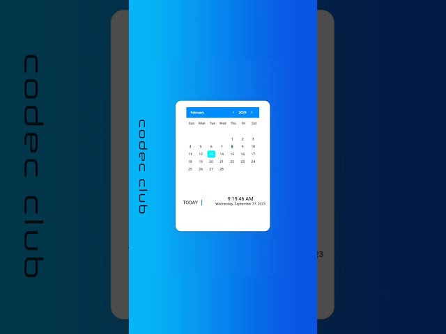 Calendar using HTML CSS & JavaScript #100daysofcoding #htmlproject #coding #cssdesign #htmlcalendar