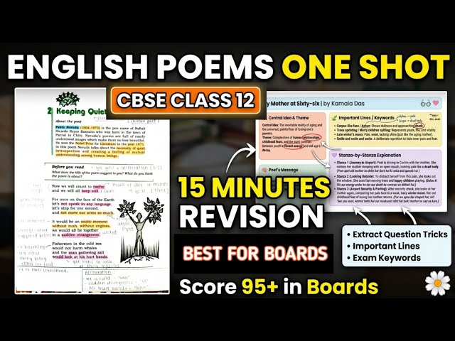 Class 12 English Poems One Shot | Complete 15 Min Revision for CBSE Boards 🔥
