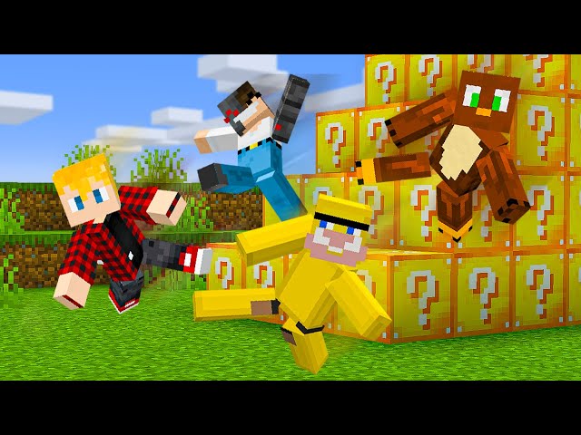 4 IDIOTS vs. LUCKY BLOCK STAIRCASE RACE