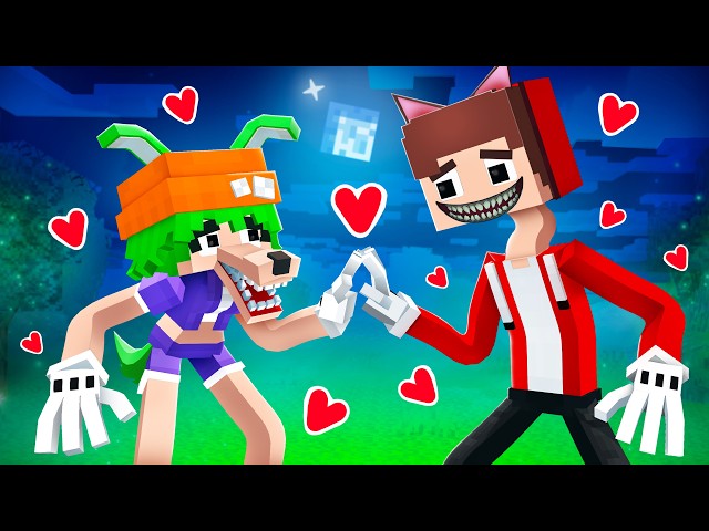 JJ Cartoon Cat and IVY Cartoon Dog - Love Story - Maizen Minecraft Animation