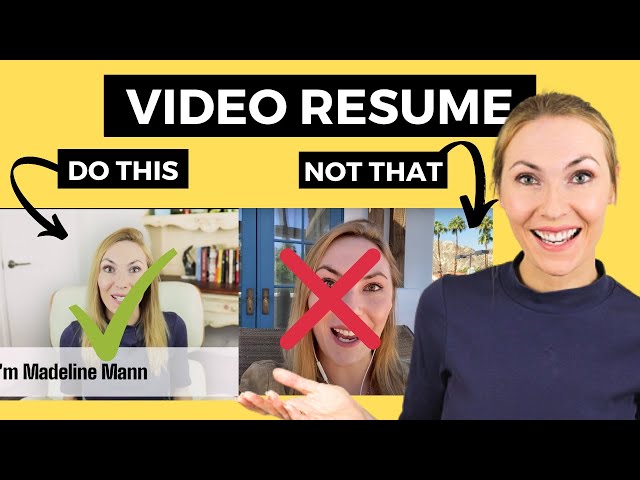 How to Script & Film a Video Resume - Example included!
