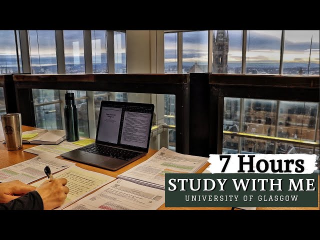 7 HOUR STUDY WITH ME at the LIBRARY | University of Glasgow|Background noise, 10 min break, no music