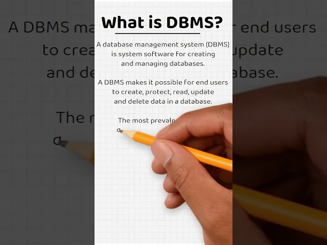 What is DBMS? Introduction to Database Management System #shorts #computer #dbms  #bca #database