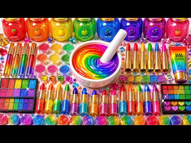 Satisfying Slime ASMR 🌈 DIY How To Make Glossy Slime Mixing Random Makeup Cosmetics Random Things