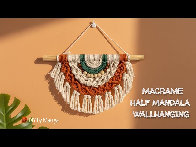 Macrame Half Mandala Wall Hanging Tutorial🌿 | Easy Boho Home Decor