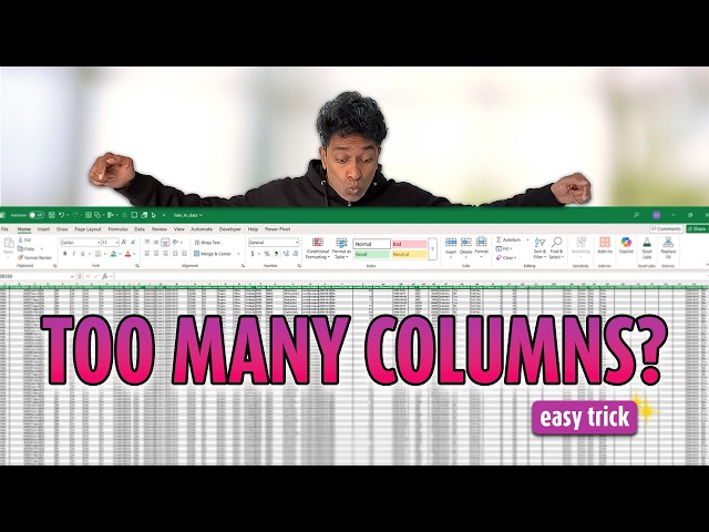 How I easily deal with 100s of columns in Excel ~ PRO Trick💡