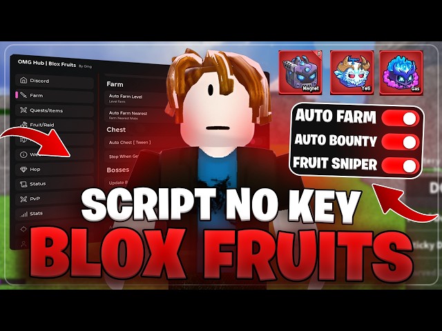 (NO KEY) Blox Fruits SCRIPT | Auto Farm, Fruit Sniper, Auto Bounty !!