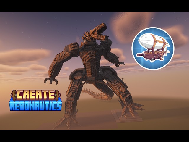 The most accurate Mechagodzilla in Minecraft is achieved using the Create Aeronautics mod ever seen