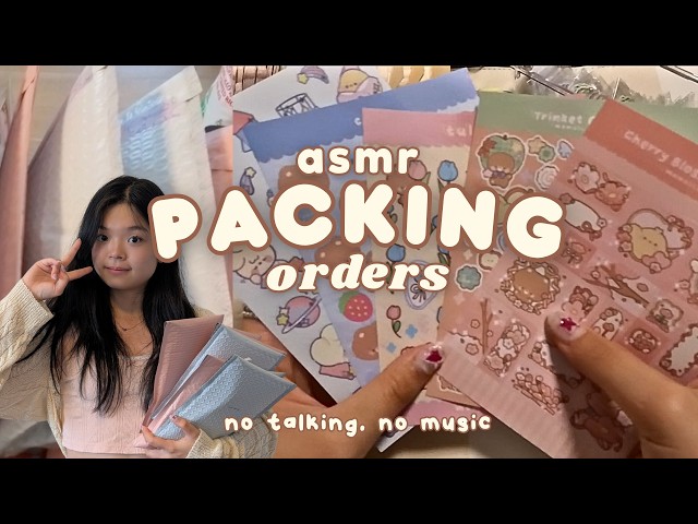 packing orders for my sticker shop 07 💌🎀 ASMR packing sounds, no talking, no bgm