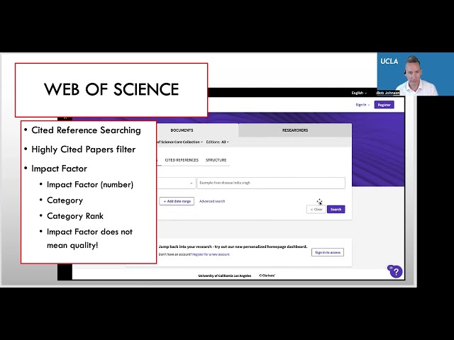 UCLA Library tutorial: Web of Science