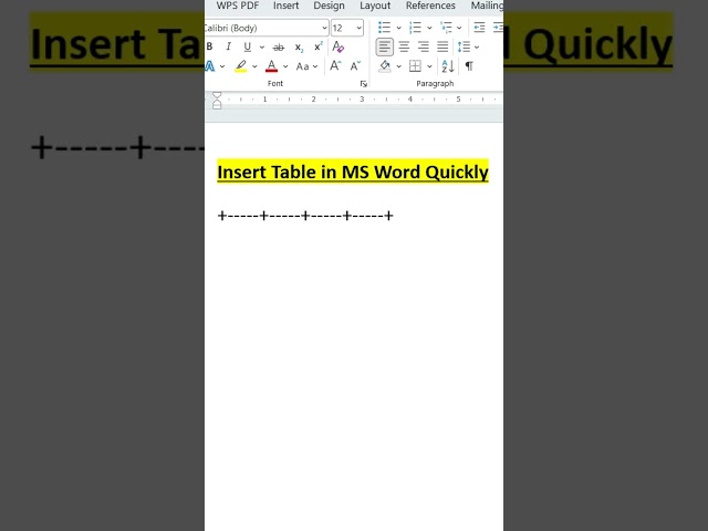 How to Insert a Table in MS Word Quickly ⚡ | MS Word Trick