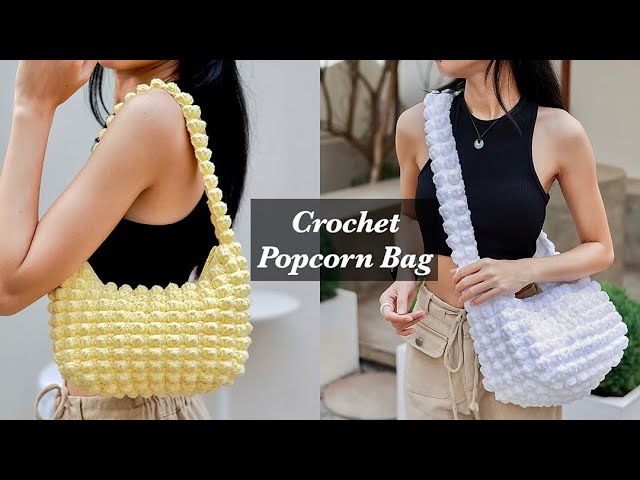 Crochet Popcorn Bag Tutorial | Chenda DIY