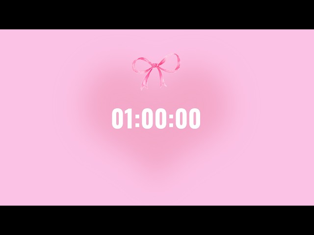 1 hour aura pink timer, pomodoro timer for Study/reading/working. Study with me for 60 minutes 