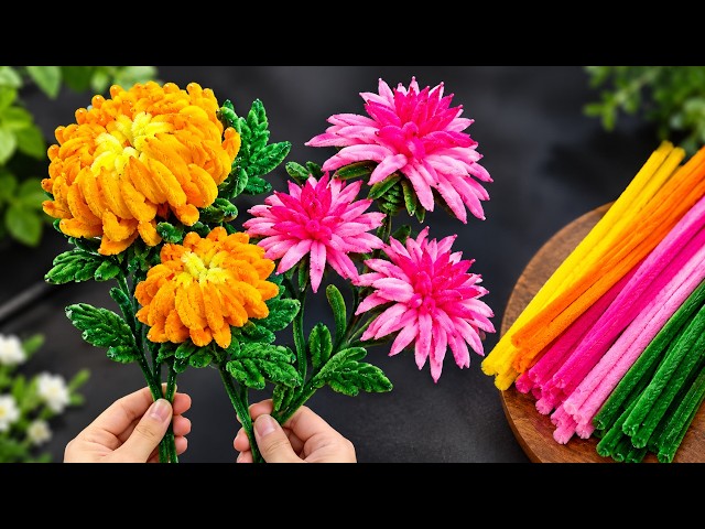 🌼 2 Stunning Pipe Cleaner Flowers | Easy Handmade Flower Ideas  🌸  DIY Flower Tutorial