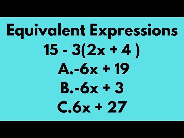 Equivalent Expressions