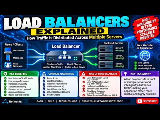 Load Balancers Explained — How Traffic Is Distributed Across Multiple Servers