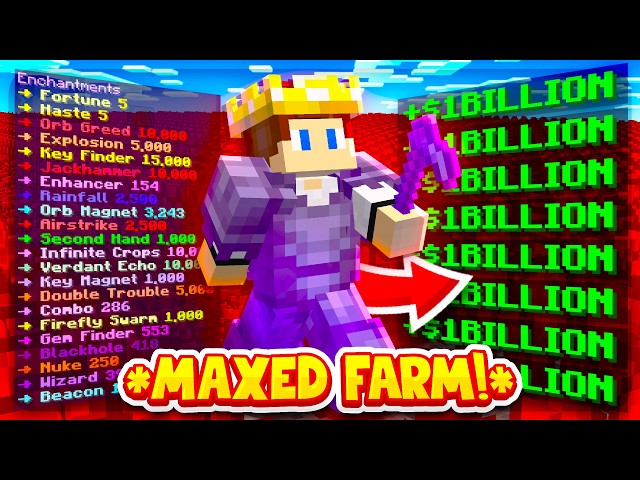 MAKING *BILLIONS* A MINUTE WITH THIS MAXED FARM! | Minecraft Skyblock | ML EP #5