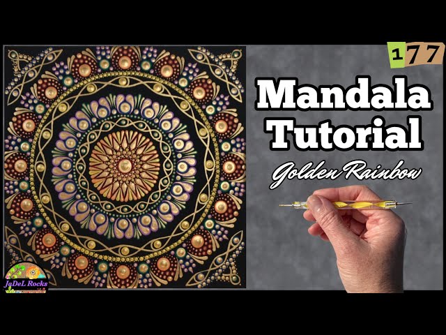 Create A Stunning Golden Rainbow Mandala On Canvas | Full Tutorial