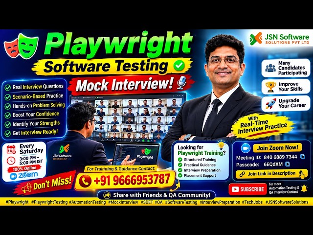 🔥 Playwright Software Testing Mock Interview | Test Your Skills & Get Interview Ready! | SDET AI QA