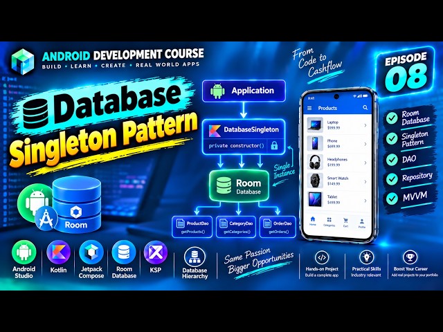 Android POS App #08: Database Singleton Pattern with Room | Kotlin + Jetpack Compose