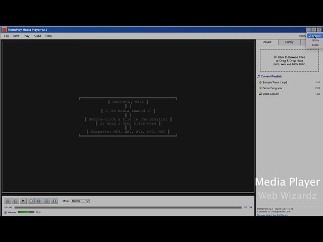 Web Wizardz - Retro Media Player (HTML, CSS, Javascript)(reupload)