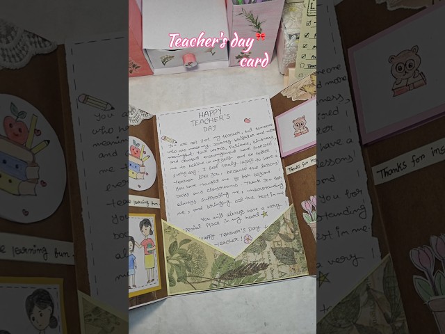 Diy teacher's day card| paper craft| #shorts #diy #craft #cards #teachersday #papercraft #shortsfeed