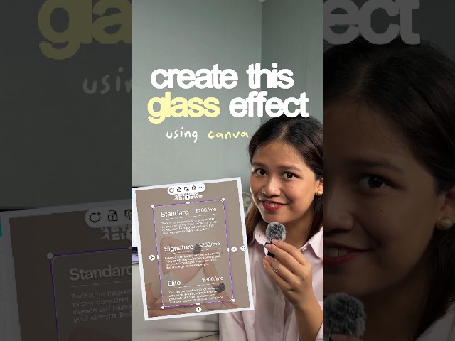 CANVA HACK | How to add a glass effect in @canva ✨ #howtodesignattractivepostincanva