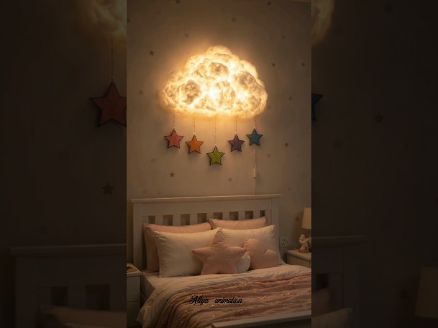 Gatte se Glowing Cloud Lamp bana diya ☁️✨ Kaisa laga?#diy #cloudlamp
