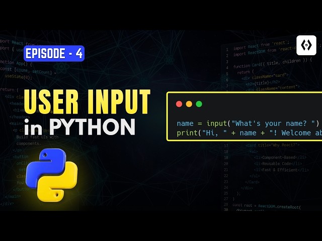 How to Take User Input in Python | Python 3 13 Tutorial for Beginners (Episode 4)