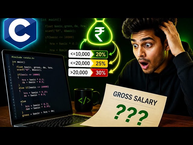 C Program to Calculate Gross Salary Using If Else Ladder with Example