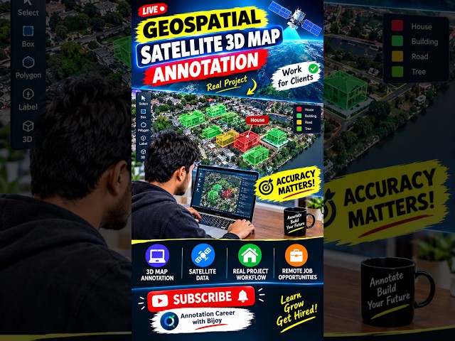 Geospatial Maps 3D Annotation Tutorial Live 🔴 | Live Remote Jobs Client Project.