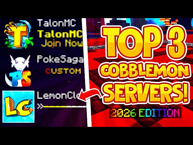 Top 3 BEST COBBLEMON Servers For Minecraft 2026! - Tutorial