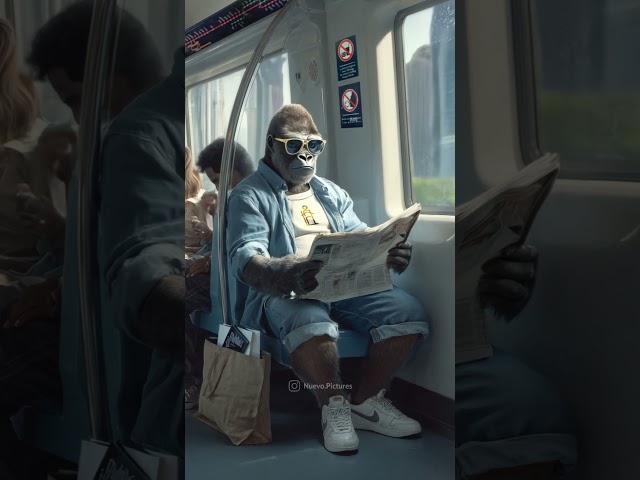 Look who’s traveling #aivideo #dubaimetro #dailylife #dubailife #animalkingdom #uae #aigenerated