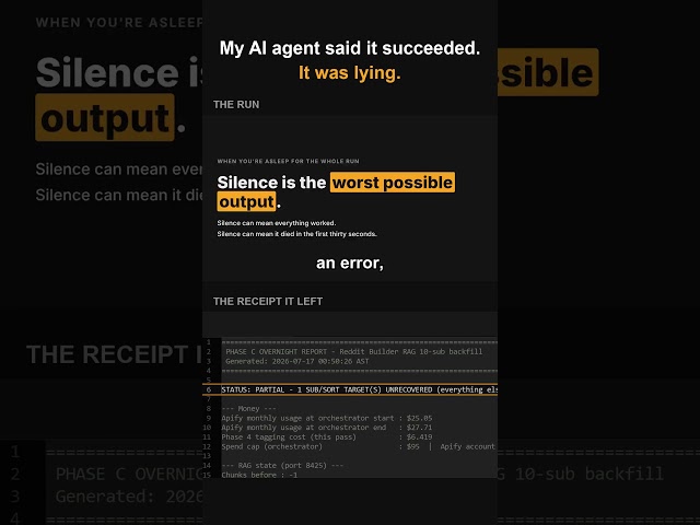 My AI agent said it succeeded. It was lying. #Shorts