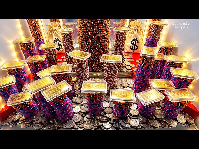 Risking it all on one quarter high limit coin pusher
