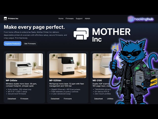 Mother Printers: Full Exploit Chain Analysis + Demo [HackingHub]