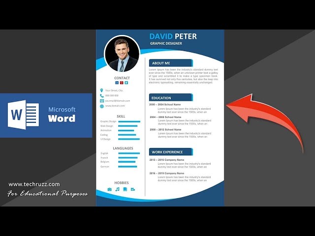 Resume Design in MS Word 2019, 2021, 2024 | Microsoft Word CV Design Tutorial For Beginners