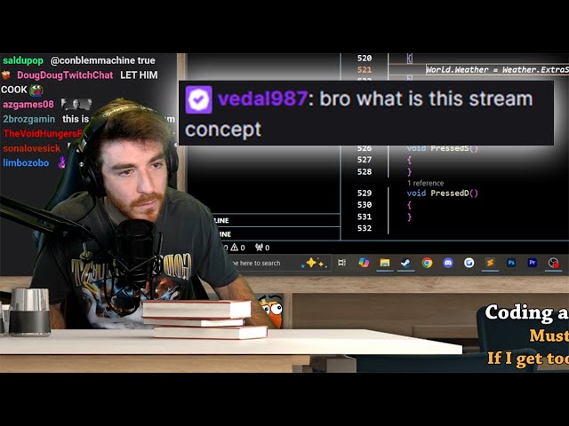 Vedal In DougDoug Chat Something About Coding Im Glueless