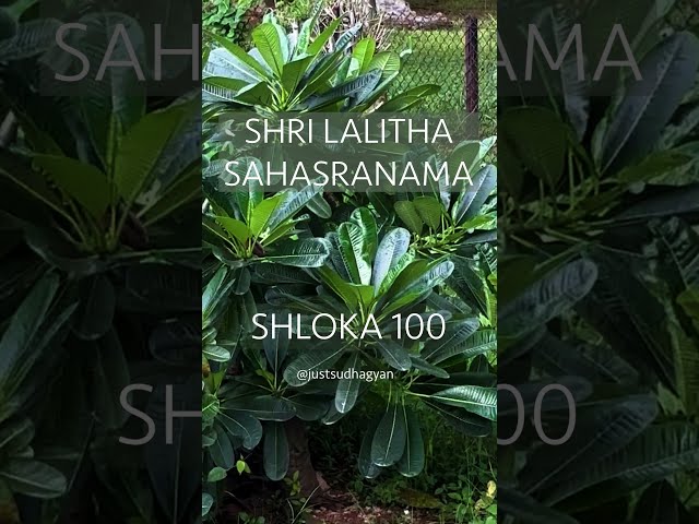 Shri Lalitha Sahasranamam Shloka 100 | अनाहताब्ज निलया | Devi Lalita Sahasranama |Just Sudha Gyan