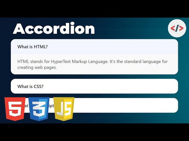 🌐 Simple Accordion FAQ UI | HTML CSS JavaScript Tutorial