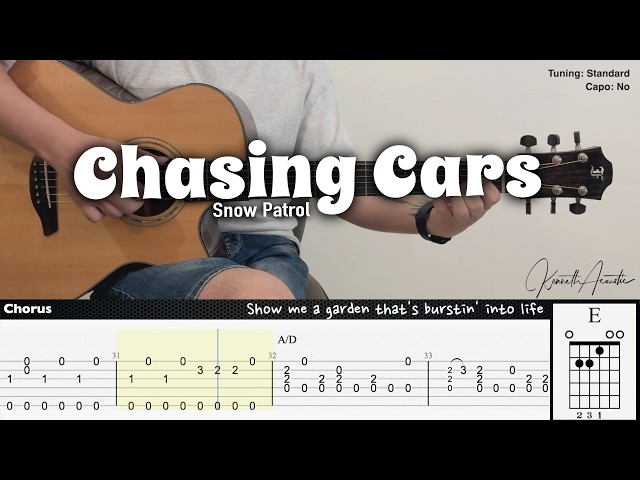 Chasing Cars - Snow Patrol | Fingerstyle Guitar | TAB + Chords + Lyrics