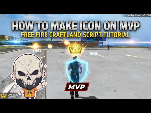 HOW TO MAKE ICON ON MVP FREE FIRE CRAFTLAND SCRIPT TUTORIAL 👑