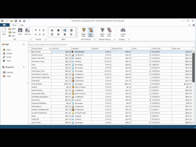 DevExpress WinForms Grid: Filtering & Locating Rows API
