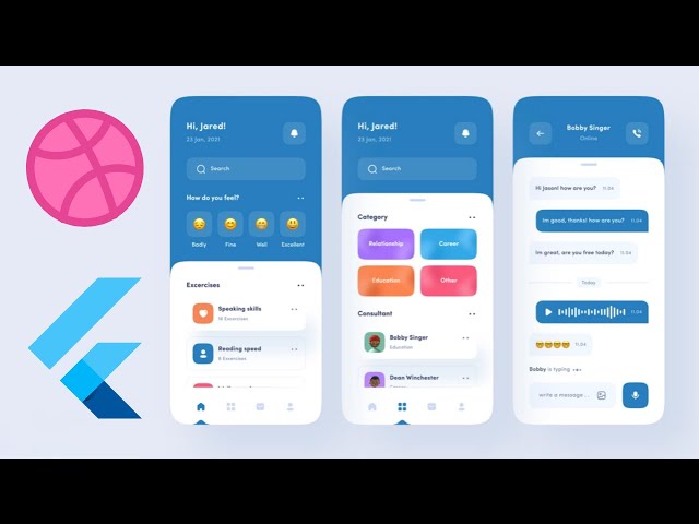 👨🏽‍💻 Let's clone a dribbble design using FLUTTER ♡