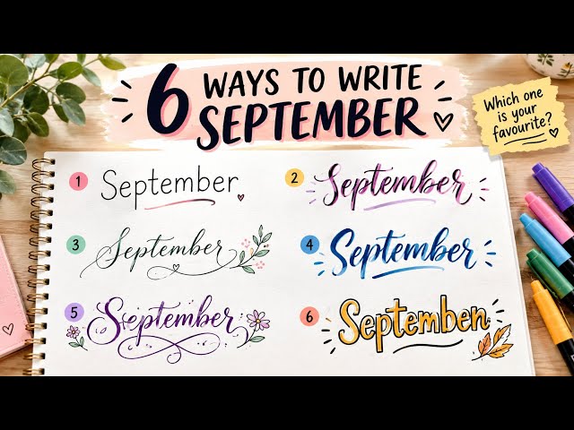 How To Write September in Calligraphy + Hand Lettering TUTORIALS