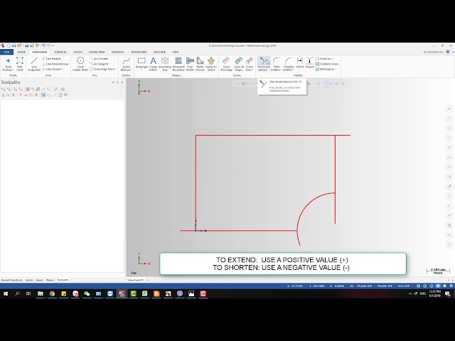 Mastercam for beginner: Extend and Shorten an entity
