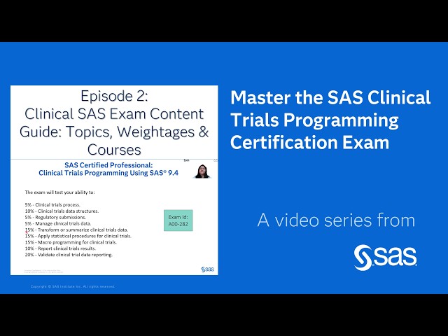 Clinical SAS Exam Content Guide: Topics, Weightages & Courses | Clinical Cert Ep 2