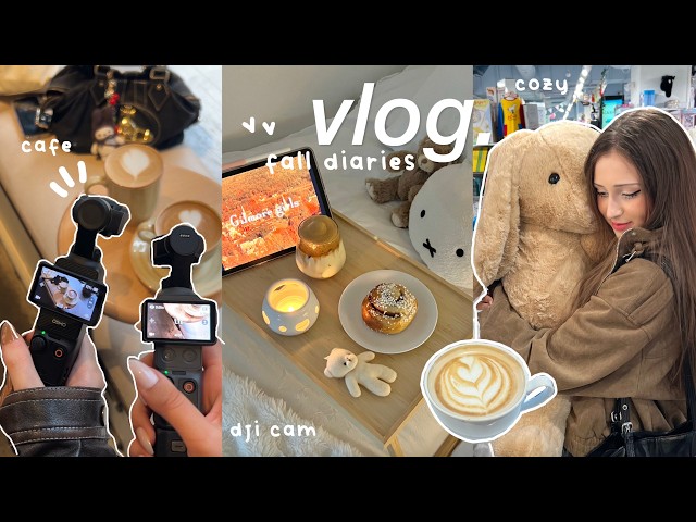 cozy fall vlog ༄｡°🍂 romanticizing autumn, library & cafe, dji osmo 4 unboxing, ikea & fall shopping