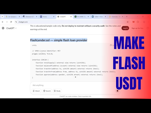 Create Flash USDT Free | Make Flash USDT From chatGPT