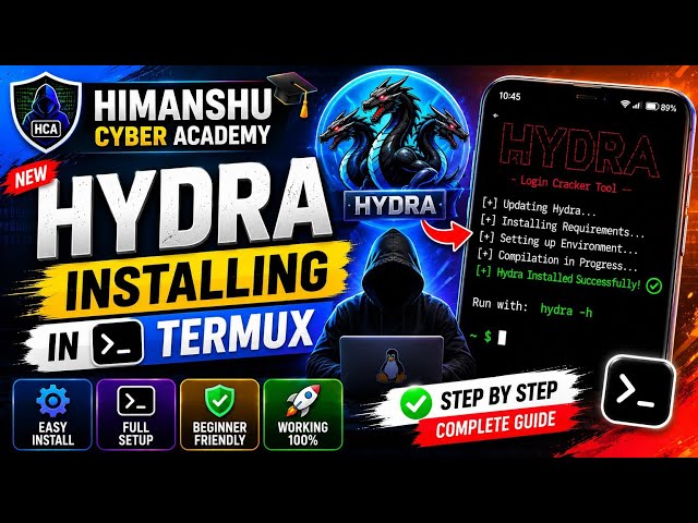 Hydra tool install in termux || cyber security ethical hacking | termux full course#hydratoolinstall